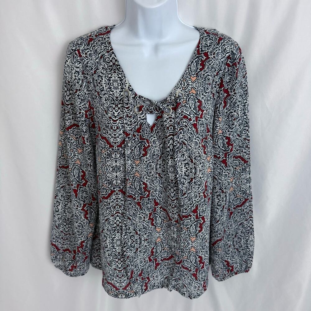 Laundry By Shelli Segal Long Sleeve Blouse Size Medium
